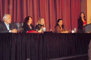 Key note speaker Jim Slama, Dr. Betsy Donald, Olivia Groenewegen, Trish Dougherty and Anne Prichard of the FCFDC at a panel discussion at the Eastern Ontario Local Food Conference in Kingston on December 3